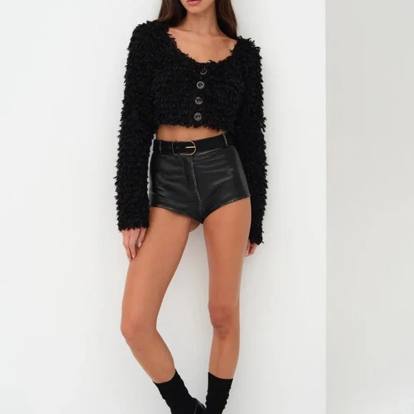 For love and lemons black fuzzy sweater - Picture 1 of 2